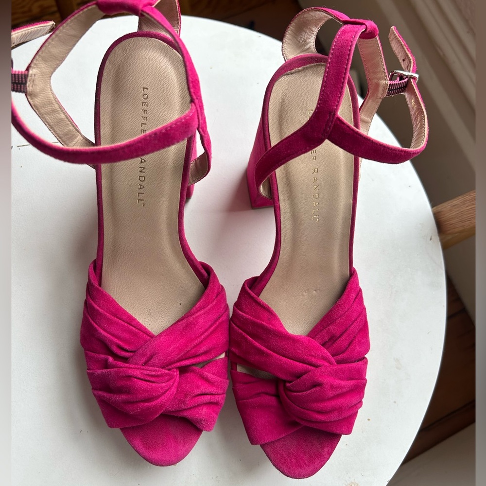Loeffler Randall pink suede Arabella heels - Picture 2 of 8